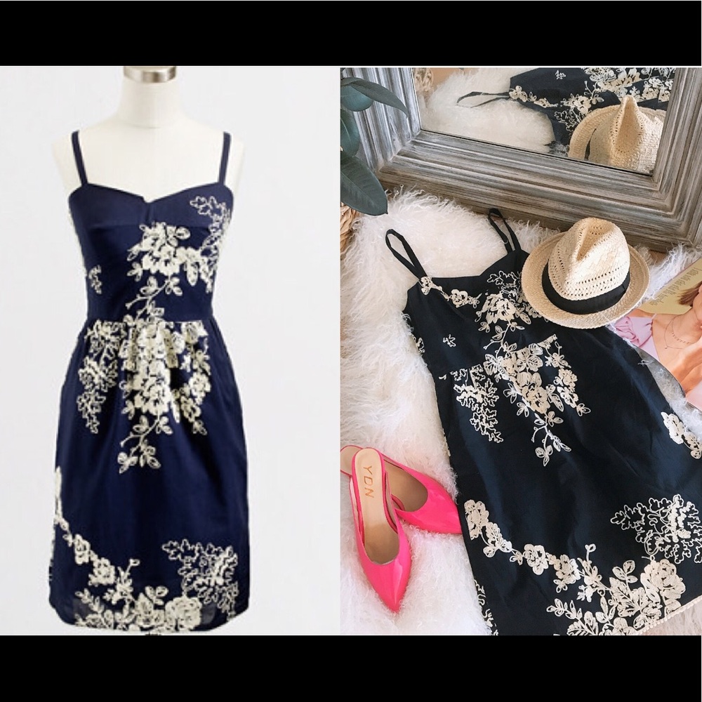 J.Crew embroidered floral sundress(mini dress）